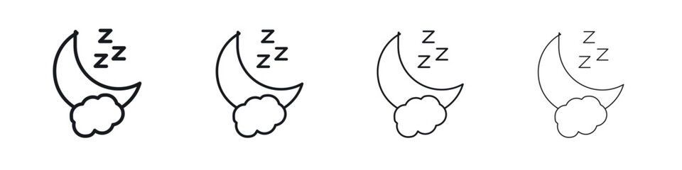 Sleep icon. minimal strokes lines for web designs