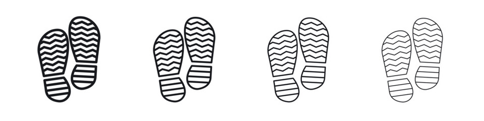 Shoe print icon. minimal strokes lines for web designs