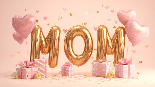 Celebrating with Balloon Letters and Gift Boxes Arrangement