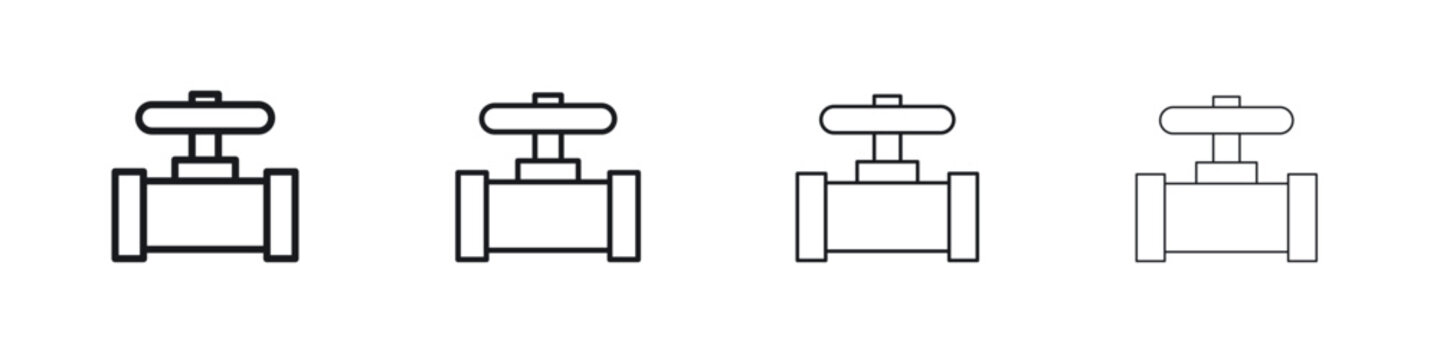 Pipe valve icon. minimal strokes lines for web designs