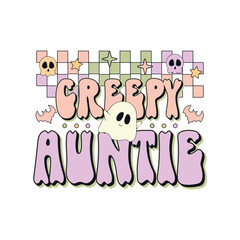Creepy auntie Groovy Halloween season