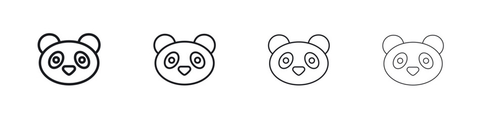 Panda icon. minimal strokes lines for web designs