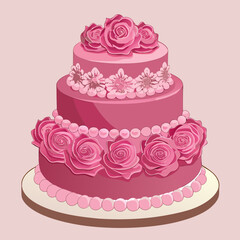 wedding cake vector illustration