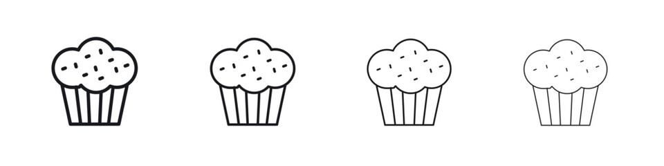 Muffin icon. minimal strokes lines for web designs