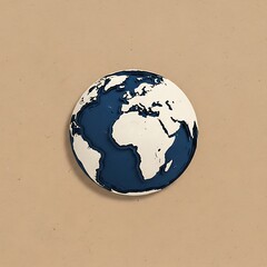 A globe of the earth with dimensional contours.