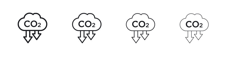 Low carbon dioxide icon. minimal strokes lines for web designs