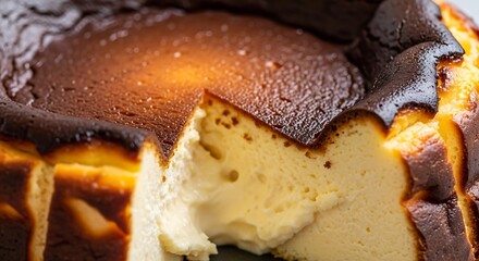 Photo of burnt basque cheesecake slice