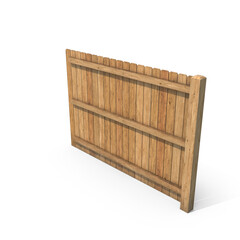 Wooden Privacy Fence Panel Isolated on Transparent Background