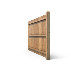 Wooden Privacy Fence Panel Isolated on Transparent Background