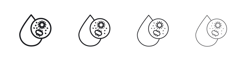 Dirty water drop icon. minimal strokes lines for web designs