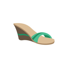 Illustration of Mint Green Wedge Sandals: Summer Fashion Footwear, Stylish Women's Shoes, Casual Summer Sandals vector