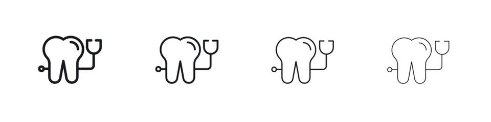 Dental care icon. minimal strokes lines for web designs