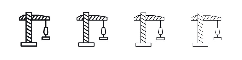 Crane icon. minimal strokes lines for web designs