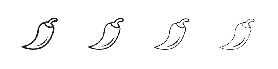 chilli pepper icon. minimal strokes lines for web designs