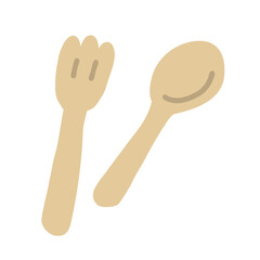 手書きの「スプーン,フォーク」