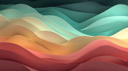 Abstract wavy layers of pastel colors