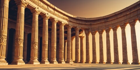 A stunning image showcasing ancient columns in a historic architectural setting.