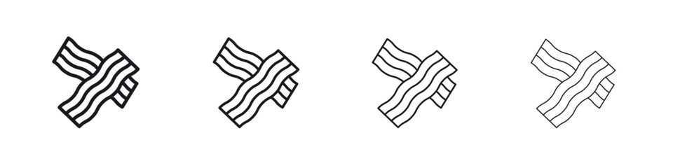 Bacon icon. minimal strokes lines for web designs