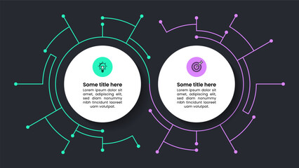Obraz premium Infographic template. Technology concept with 2 circles and icons
