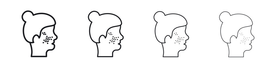 Acne icon. minimal strokes lines for web designs