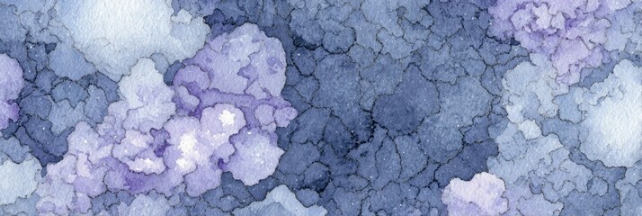 Delicate lavender clouds dance in a celestial watercolor sky, invoking dreams of Hanami and cosmic wonder celebrations