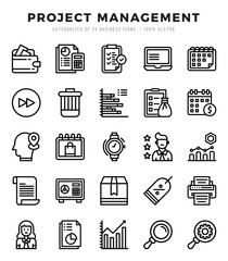 Project Management Lineal icons. Vector Lineal illustration.