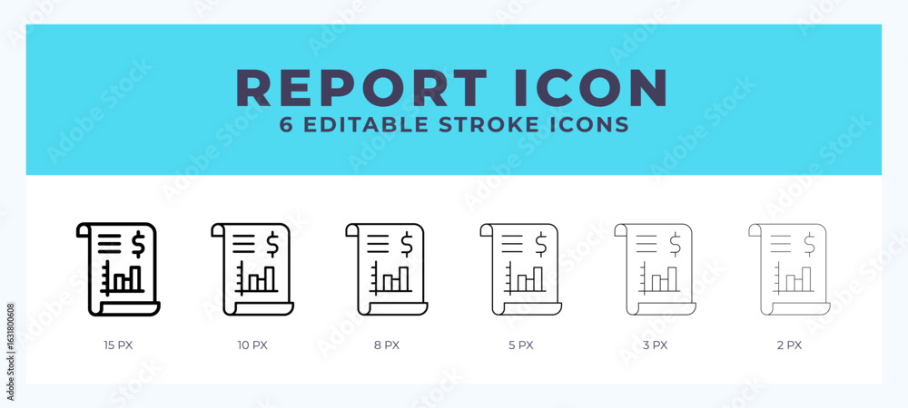 Poster report vector icon for web and app. editable stroke vector illustration