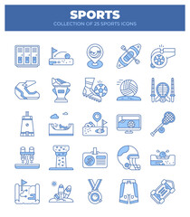 Collection of 25 Sports Icons. A Visual Guide to Various Games and Activities