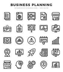 Set of Lineal Business Planning Icons. Lineal art icon. Vector illustration