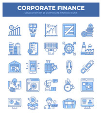 Corporate Finance Icons. 25 Essential Business Graphics