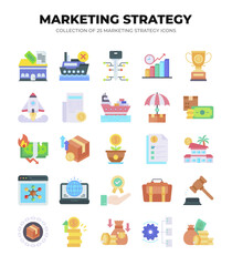 Collection of 25 Marketing Strategy Icons. Boost Your Business Growth