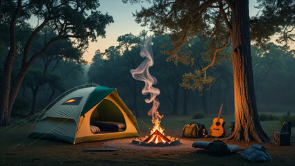Enjoy a peaceful camping experience surrounded by nature's tranquility.
