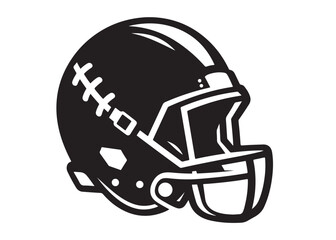 Fototapeta premium vector illustration of a football helmet logo, football helmet logo silhouette vector design, helmet vector logo silhouette illustration, football helmet logo vector silhouette on white background