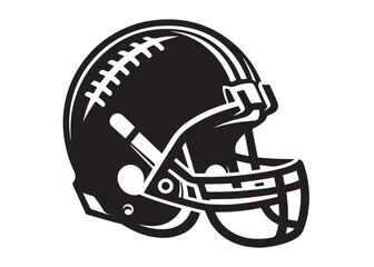 Naklejka premium vector illustration of a football helmet logo, football helmet logo silhouette vector design, helmet vector logo silhouette illustration, football helmet logo vector silhouette on white background