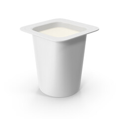 White Yogurt Cup Isolated on Transparent Background