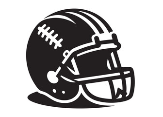 Naklejka premium vector illustration of a football helmet logo, football helmet logo silhouette vector design, helmet vector logo silhouette illustration, football helmet logo vector silhouette on white background