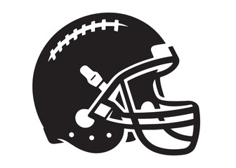 Fototapeta premium vector illustration of a football helmet logo, football helmet logo silhouette vector design, helmet vector logo silhouette illustration, football helmet logo vector silhouette on white background