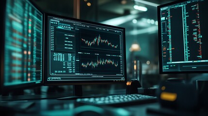 Analyzing Stock Market Data on Computer Screens in a Dark Room