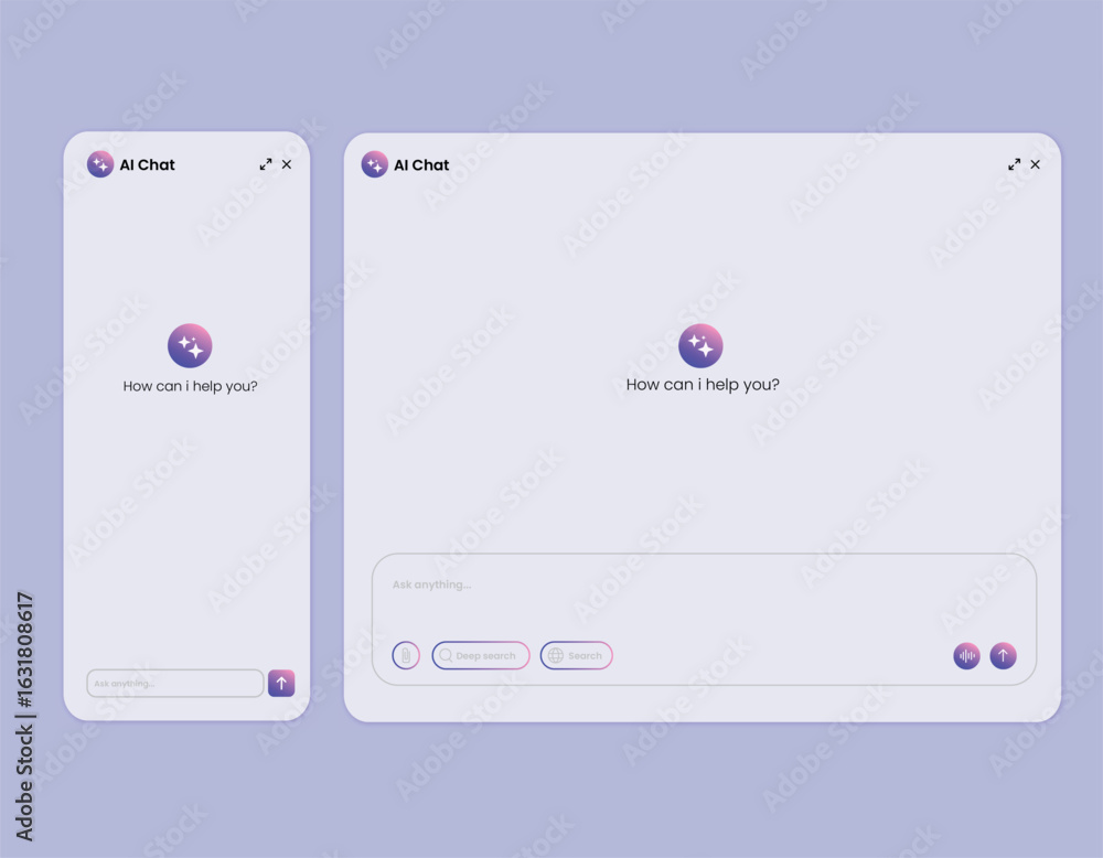 Wall mural vector ai chat window. user interface design