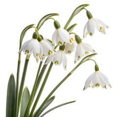 Obraz premium Delicate summer snowflake flowers blooming gracefully, isolated on a transparent background, perfect for nature-themed projects