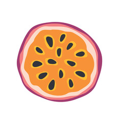 passion fruit juicy yellow pulp with seeds; ideal for food packaging, recipe books, restaurant menus, and healthy lifestyle designs- vector illustration