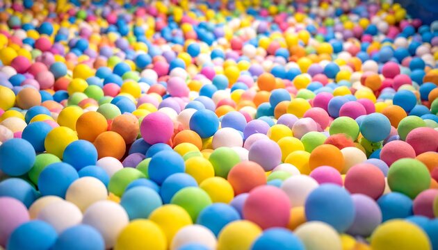 Colorful Balls Filling a Container or Pit for Fun Activity