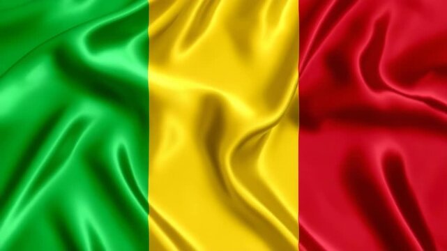 Flag of Mali waving proudly in a sunny environment
