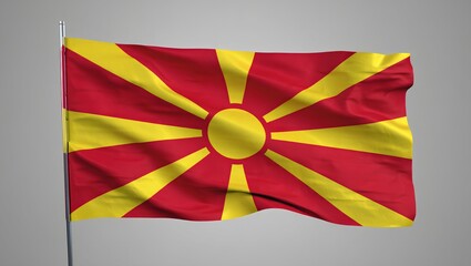 North Macedonia National Flag 