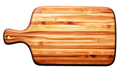 Wooden cutting board with a smooth surface and handle