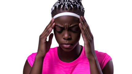 Young woman experiencing stress during workout session