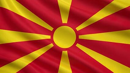 North Macedonia National Flag 