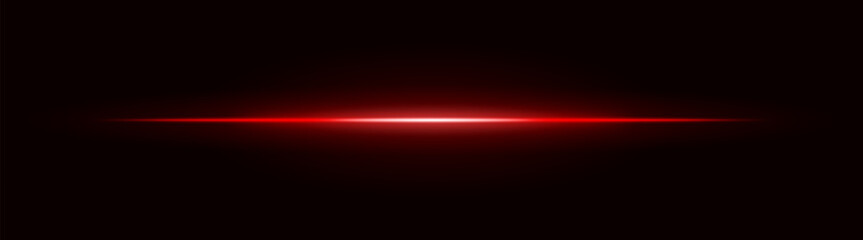 Radiant light. Straight glowing beam with intense center and dark fade edges. Suitable for digital interfaces and futuristic motion effects.