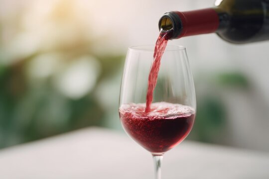 Raspberry red wine cascades into a goblet, evoking Bacchanalia's opulence and Lent's impending restraint, wistful vineyard whispers