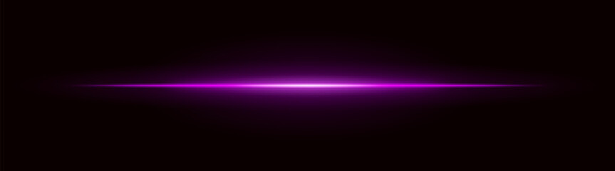 Radiant light. Straight glowing beam with intense center and dark fade edges. Suitable for digital interfaces and futuristic motion effects.